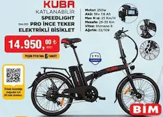 KUBA KATLANABİLİR SPEEDLİGHT PRO İNCE TEKER ELEKTRİKLİ BİSİKLET KUBA KATLANABİLİR SPEEDLİGHT PRO İNCE TEKER ELEKTRİKLİ BİSİKLET